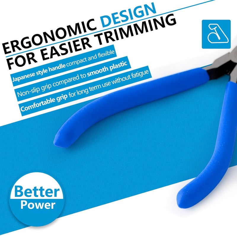 mshandto Needle Nose Pliers and Wire Cutters Set, 5" High Carbon Steel Pliers Set, Ultra-Sharp Crafts Diagonal Cutters, Long Nose Pliers for Jewelry Making, Electronics Repair, Object Grasping - Image 5